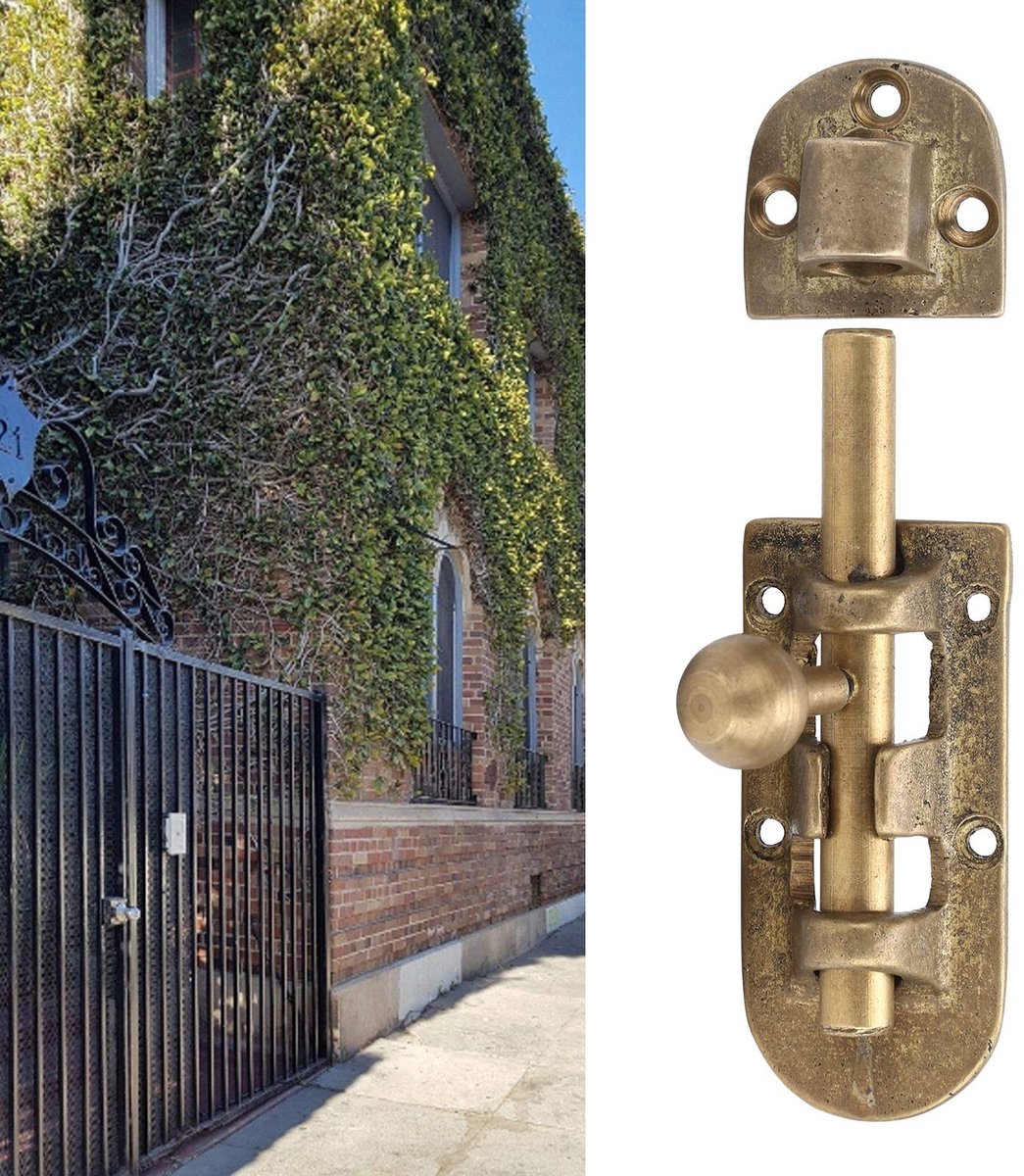 Dailygoods- Deurgrendel Robuust - Vintage Messing - Antieke Vergrendeling - Schuifslot - Hardware Beslag - Eenvoudige Installatie - Deurslot