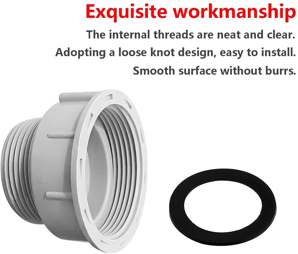 Dailygoods - Adapter voor Sifons - Verloopstuk voor Wastafel - Wit - 60 mm naar 47 mm - Eenvoudige installatie - Geschikt voor keuken en badkamer