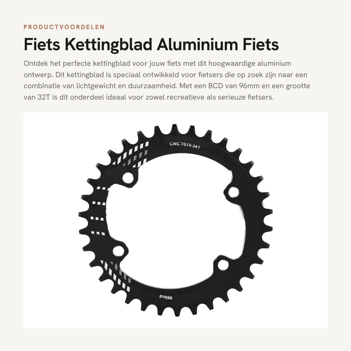 Dailygoods- Fietsplaat 32T/34T/36T/38T - Aluminium - Lichtgewicht - Duurzaam - Compatibel met M6000/M7000/M8000/M9000 - Perfecte vervanging - Kettingblad