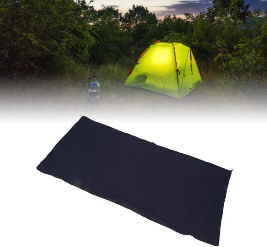 Fleece slaapzak - Reisvoering Dekbed - Kamperen en Reizen - Opvouwbaar en Draagbaar - 185x80cm - Marineblauw — afbeelding 3