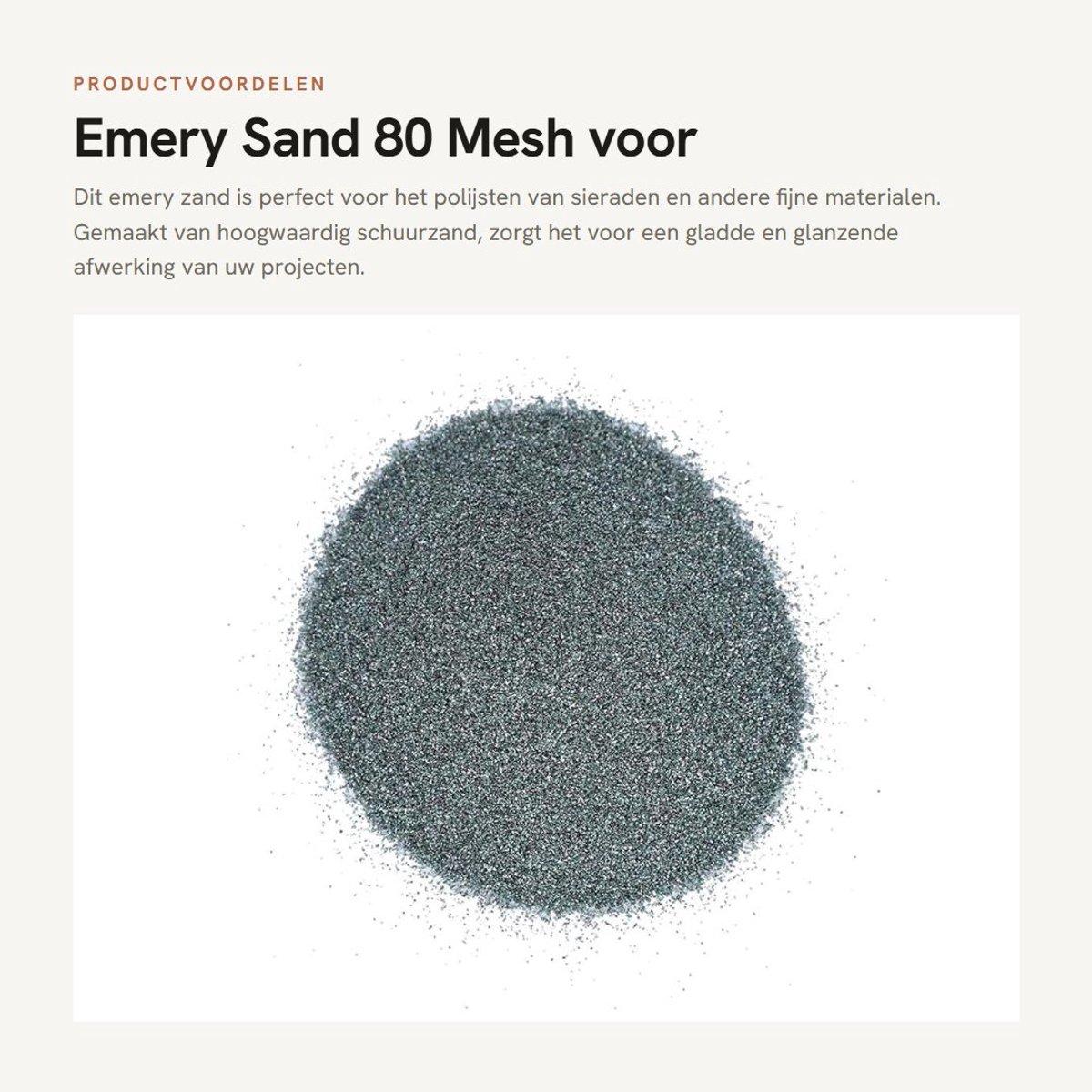 Dailygoods- Emery Sand 80 Mesh - Polijstpoeder 500g - Schuurzand voor Sieraden - Professioneel Gebruik - Hoogwaardig Materiaal - Gemakkelijk in Gebruik - Schuurpoeder