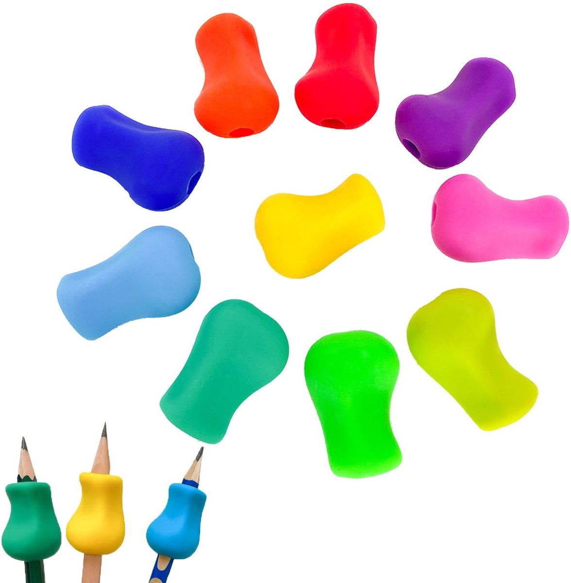 Dailygoods- Potloodgreep 10 Stuks - Ergonomische Schrijfhulp - Schrijfhulpmiddelen - Griphulp - Schrijfhoudingcorrectiegereedschap - Voor Kinderen