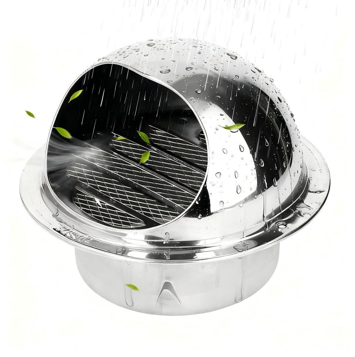 Dailygoods- Ventilatierooster Rond - Roestvrij Staal - Wandluchtuitlaat - Externe Extractor - Duurzaam - Fijnmazige Luchtuitlaat - Luchtrooster