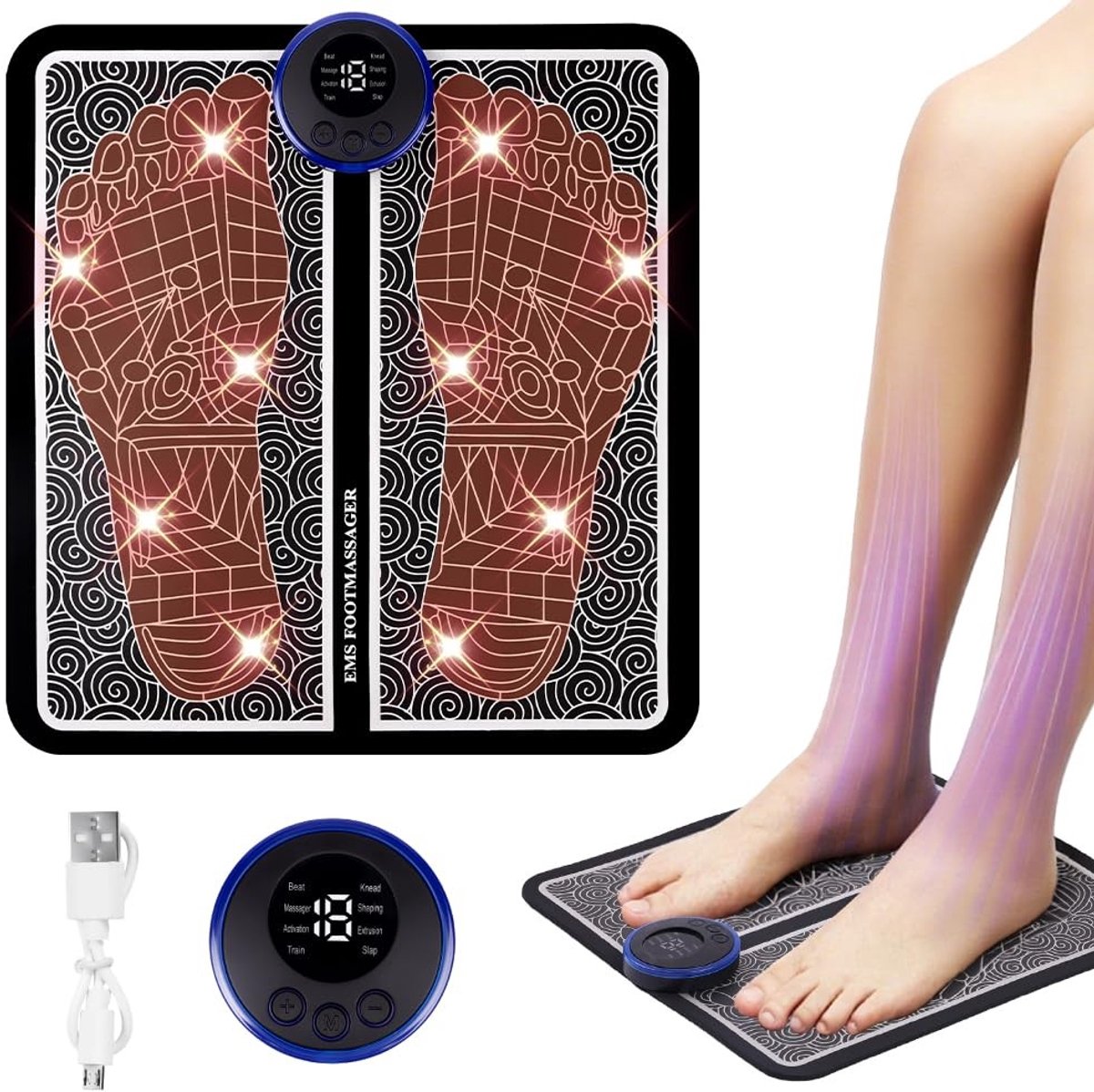 Dailygoods - Elektrisch Voetmassageapparaat met 8 standen