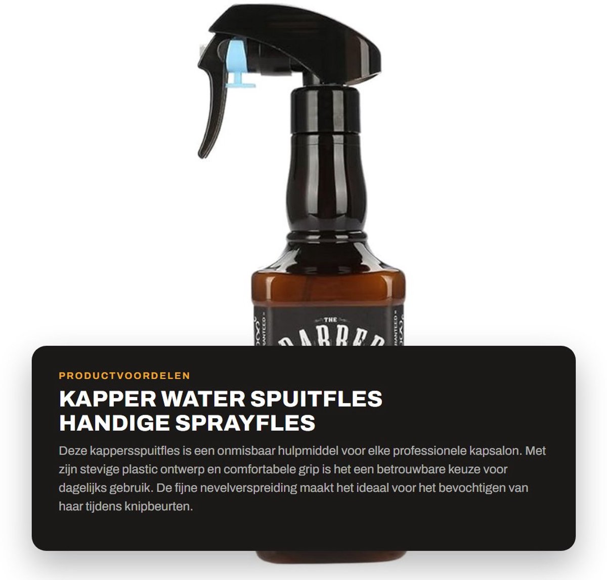 Dailygoods- Spuitfles Professioneel - Kapperswater Sproeier - Duurzaam Plastic - Fijne Nevel - Uniek Design - Comfortabele Grip - Waterfles