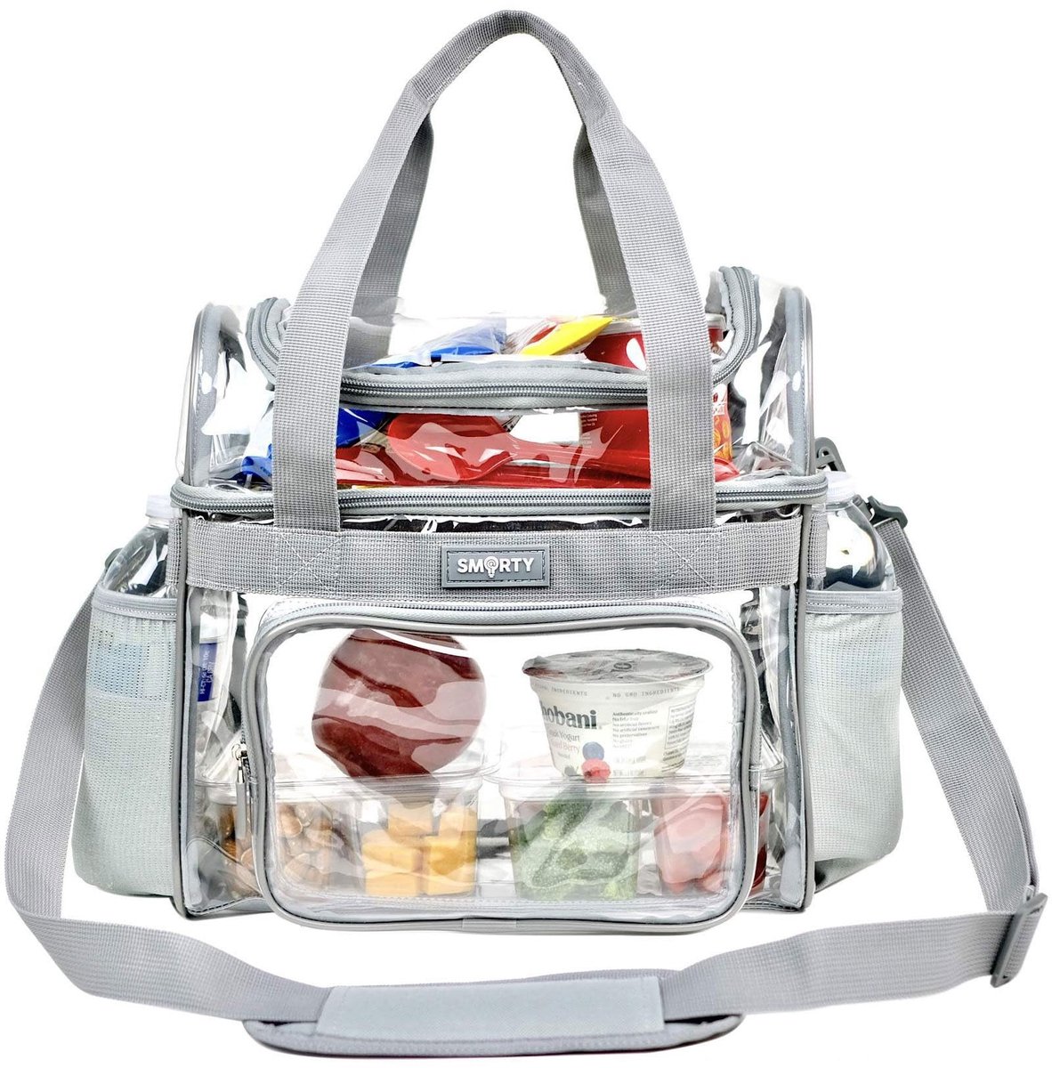 Dailygoods- Transparante Tas Dubbellaags - Waterdichte PVC Handtas - Doorzichtige Rugzak - Voorvak voor Telefoon - Ideaal voor Concerten - Maat 30,5 x 30,5 x 15 cm