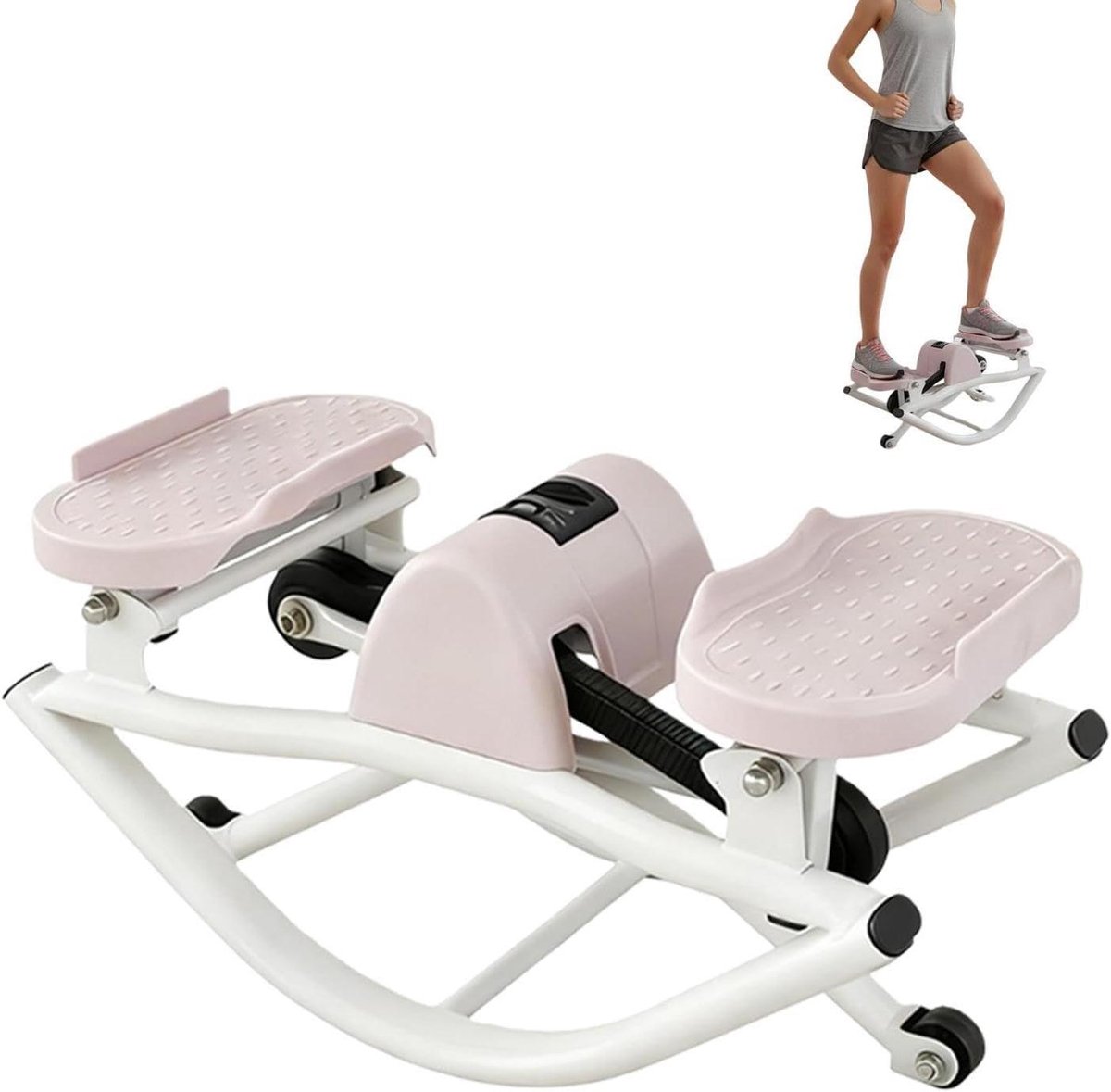 Workout Stepper - Fitness Trainer - Thuis Trainen - Stille Hydraulische Technologie - 7 kg - Roze