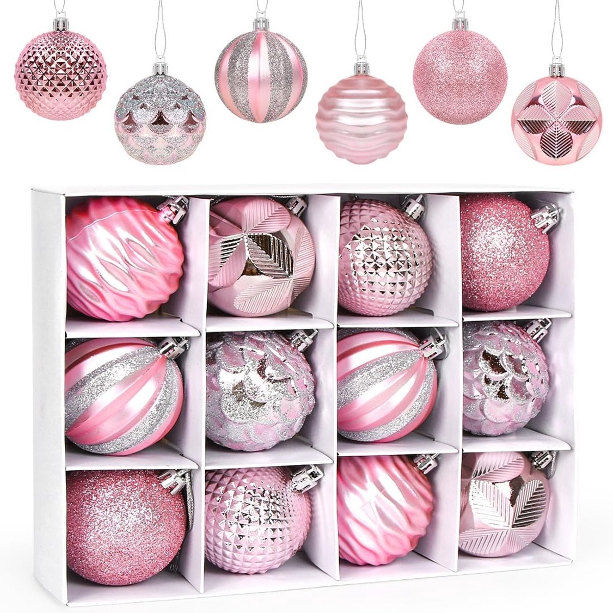 Dailygoods- Kerstballen Onbreekbaar - 12 Stuks - Luxe Kerstversiering - Decoratieve Ornamenten - Unieke Ontwerpen - Eenvoudig Op te Hangen - Kerstdecoratie