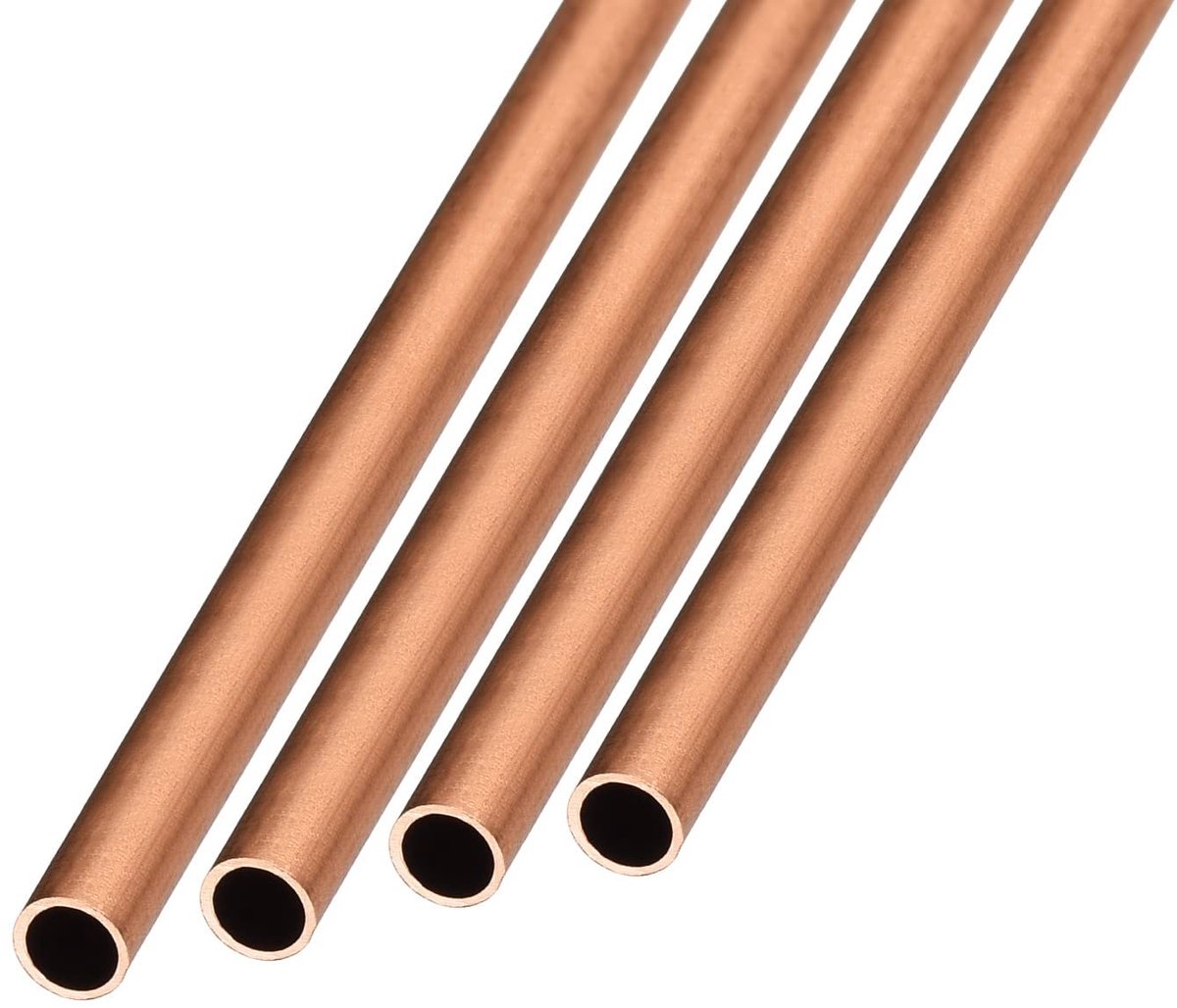 Dailygoods - Set van 4 Koper Buizen 3 mm AD x 0,25 mm Wand D x 300 mm