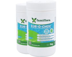 Famiflora Fast Chlore en granulés à action rapide 2kg (2 x 1 KG) - Convient pour piscine et spa - Chlore l'eau rapidement - Pour l'entretien et le choc chlore