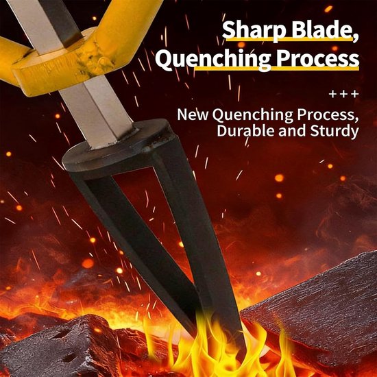 Houtkloofmachine Handmatig - Splijthamer - Open Haard Hout - Inertie Principe - 99 cm - Geel — afbeelding 3