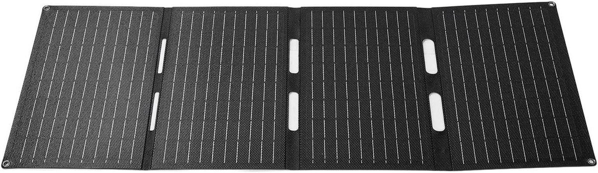 Draagbaar Zonnepaneel - Opvouwbare Solar Charger - Kamperen en Reizen - 60W Monokristallijn - Type C USB DC - Zwart