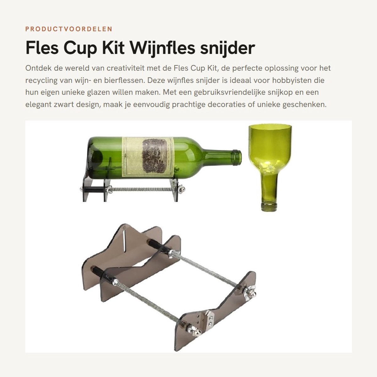 Dailygoods- Flessnijder Wijnfles Snijder - DIY Cutter - Gereedschap - Creatie Accessoires - Roestvrij Stalen Schroeven - Inclusief 3 Snijplanken - Fles Snijder