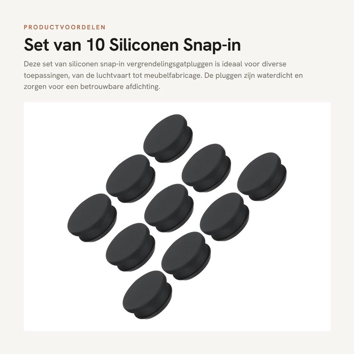 Dailygoods - Set van 10 Siliconen Snap-in Vergrendelingsgatpluggen