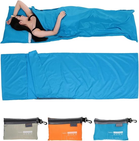 Slaapzak Liner - Reis Slaapzak - Outdoor Reizen - Waterafstotende Stof - Lichtgewicht 500g - Oranje — afbeelding 4