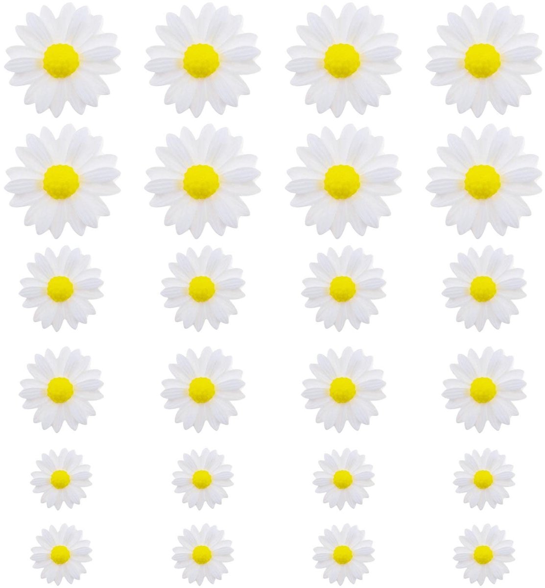 Dailygoods- Madeliefje Hars Bedels 50 Stuks - Kunstmatige Bloemen - Decoratie voor Spiegel