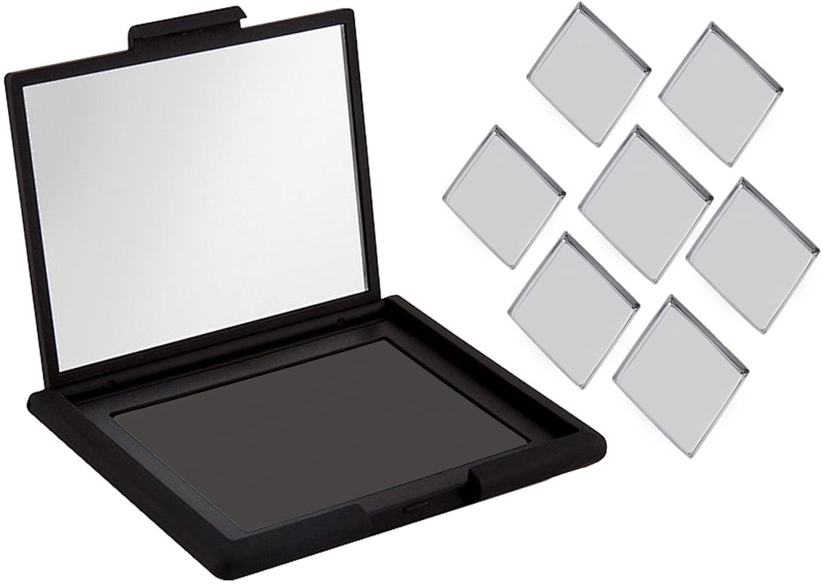Dailygoods- Oogschaduwpannen 56 stuks - Aluminium - Rechthoekig Palet - Navulbare Houder - Organizer - Afmetingen 26 x 26 x 5 mm - Cosmeticapannen