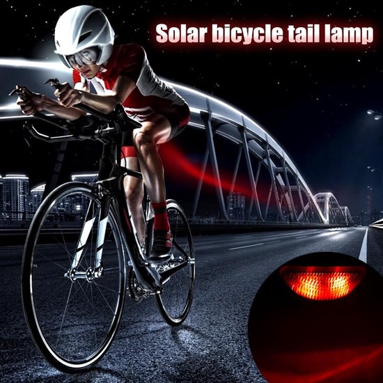 Zonne Fiets Achterlicht - LED Knipperlamp - Veilig Fietsen - Energiebesparend - 22-30mm - Zwart — afbeelding 2