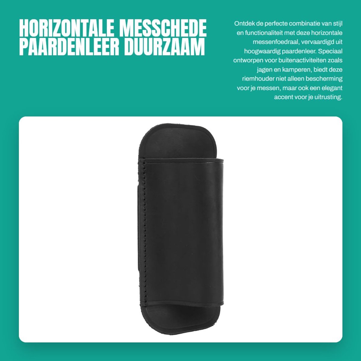 Dailygoods- Riemhouder - Horizontale Messchede - Paardenleer - Duurzaam - Heuptasontwerp - Draaggemak - Messenschede