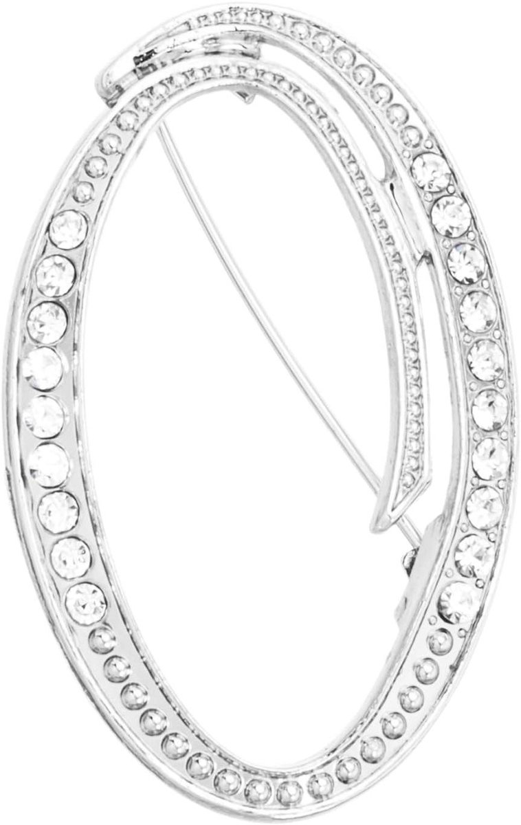 Letter Broches - Initial Speld - Kleding Versieren - Kristallen Design - 9.1 x 6.1 cm - Zilverkleurig