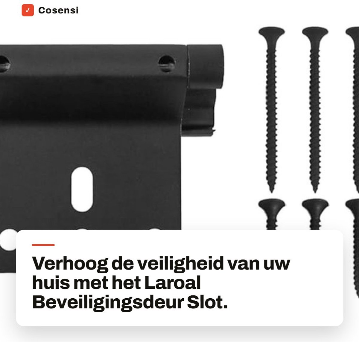 Dailygoods- Deurslot Versterking - Deurslot Buitendeur - Deurslot Binnendeur - Deurbeslag Zwart - Aluminium Beugel - Tot 800 lbs Sterkte