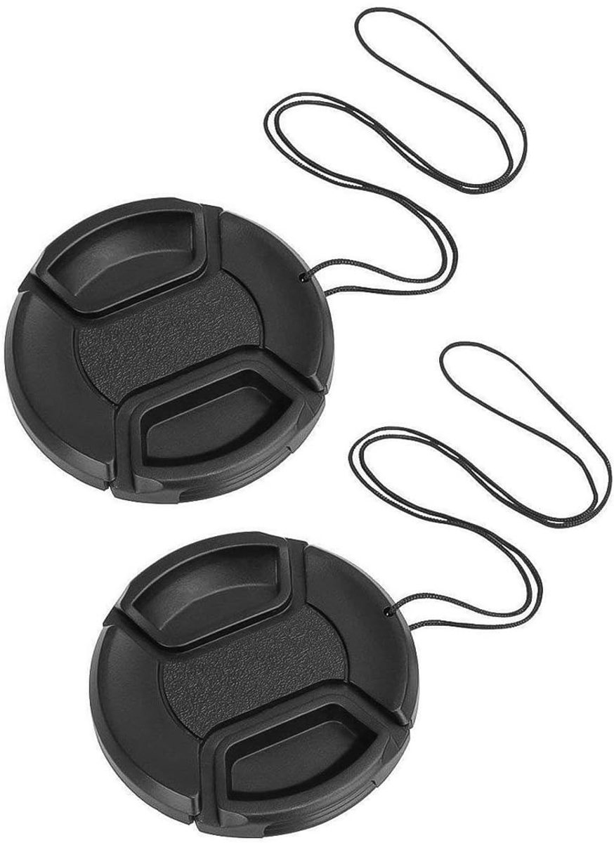 Dailygoods- Lensdop 49 mm - 2 Stuks - Antiverlies Touw - Slagvast Plastic - Geschikt voor Camera - Lichtgewicht Ontwerp - Lensbescherming