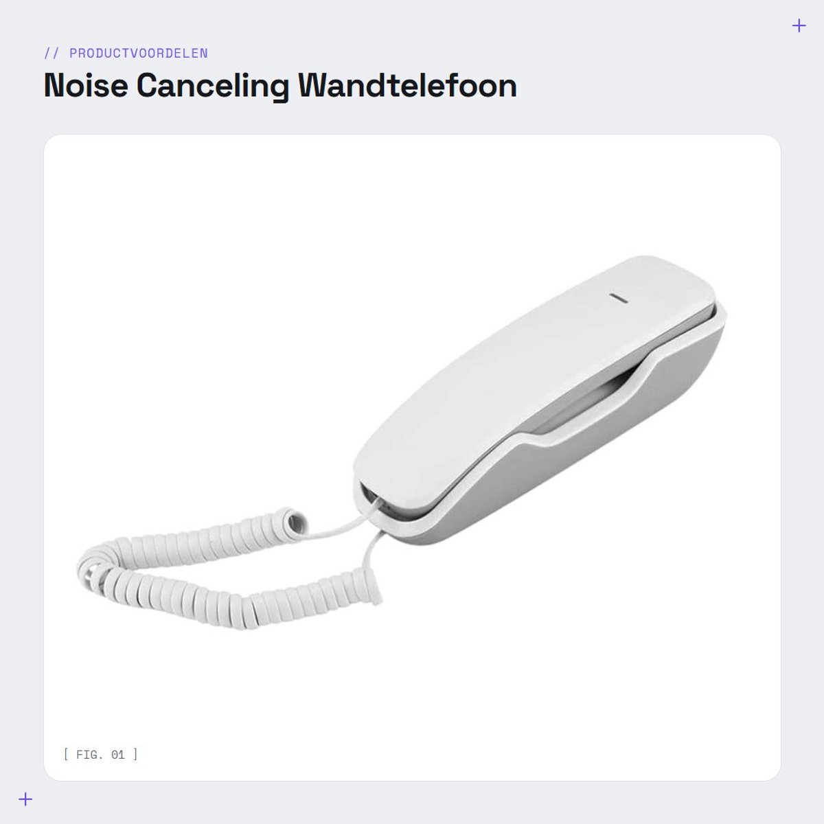 Dailygoods- Wandtelefoon Noise Cancelling - Wandgemonteerde Telefoon - Vaste Telefoon - Dempingsfunctie - Herhaling met Eén Knop - Afmetingen 20 x 7,2 x 6,2 cm - Muurtelefoon