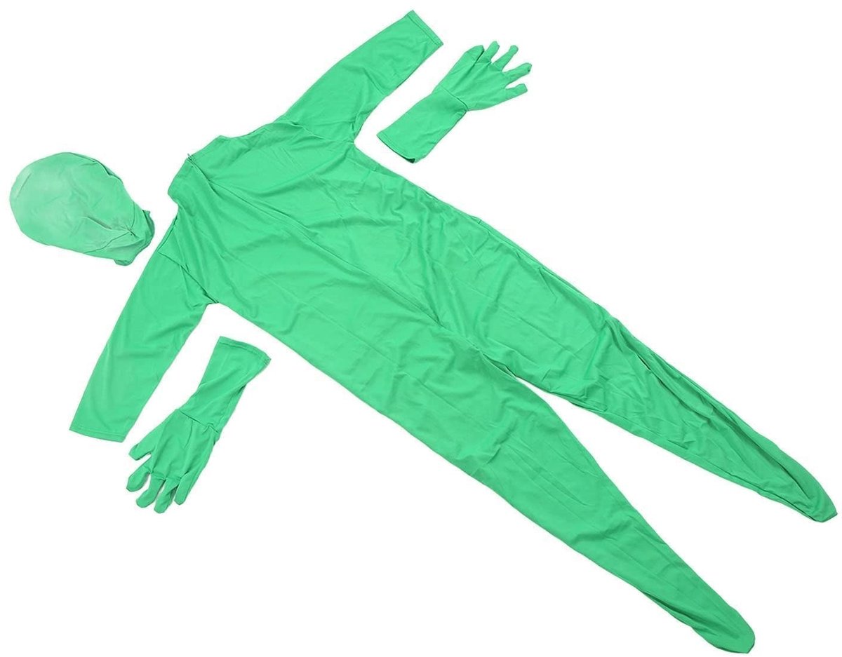 Dailygoods- Greenscreen Bodysuit - Full-body Pak - Split Design - Geschikt voor Fotografie/Film - Lichtgewicht en Duurzaam - Comfortabel en Wasbaar - Chroma Key Suit