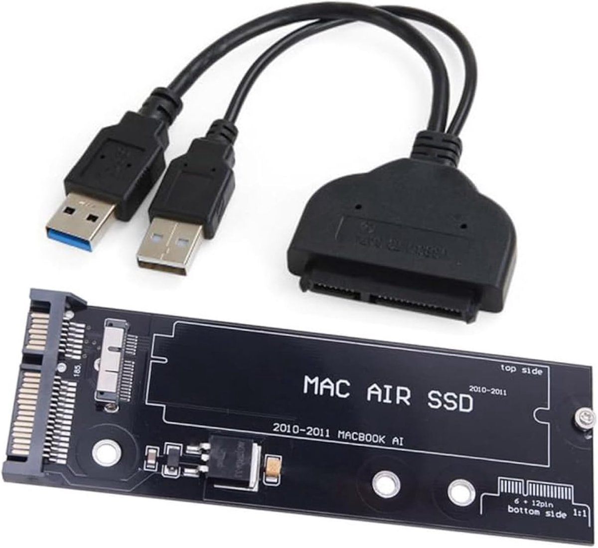 CY USB 3.0 to SATA 22Pin & 12+6Pin SSD PCB Disk Drive Cable Adappter Compatible with 2010 2011 MAC Air A1369 A1370 SSD - ShopVlot