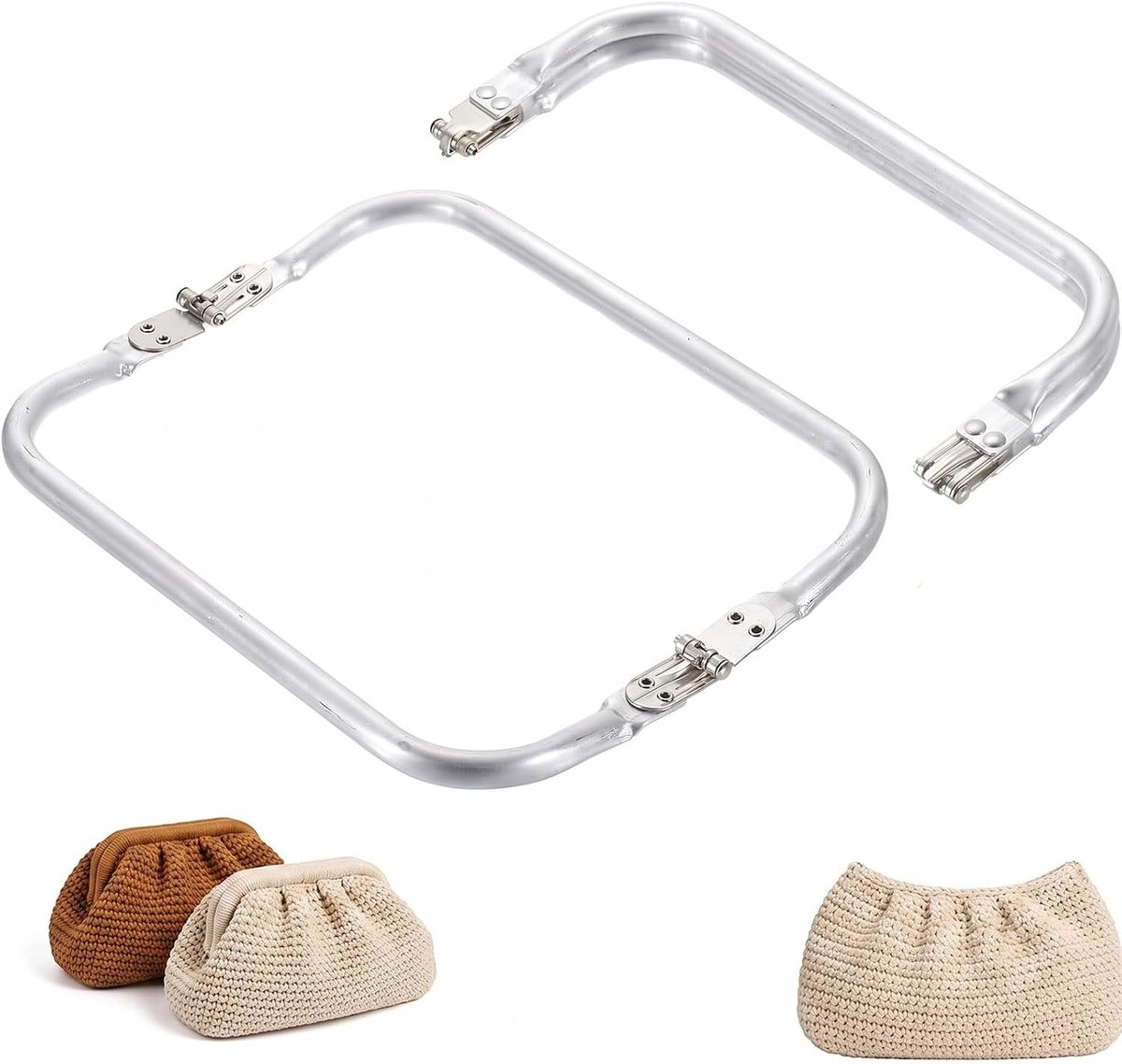2pcs Tube Frame Inside, Metal Frame for Bag, Closure Frame for Bag, Inner Tube Frame in Square Shape, Assembled for - ShopVlot
