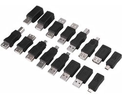 USB 2.0 Adapters 16pcs Multiple Converter USB Male to Female Micro USB Connectors 480mpbs for Computer Tablet Pc Phone - ShopVlot