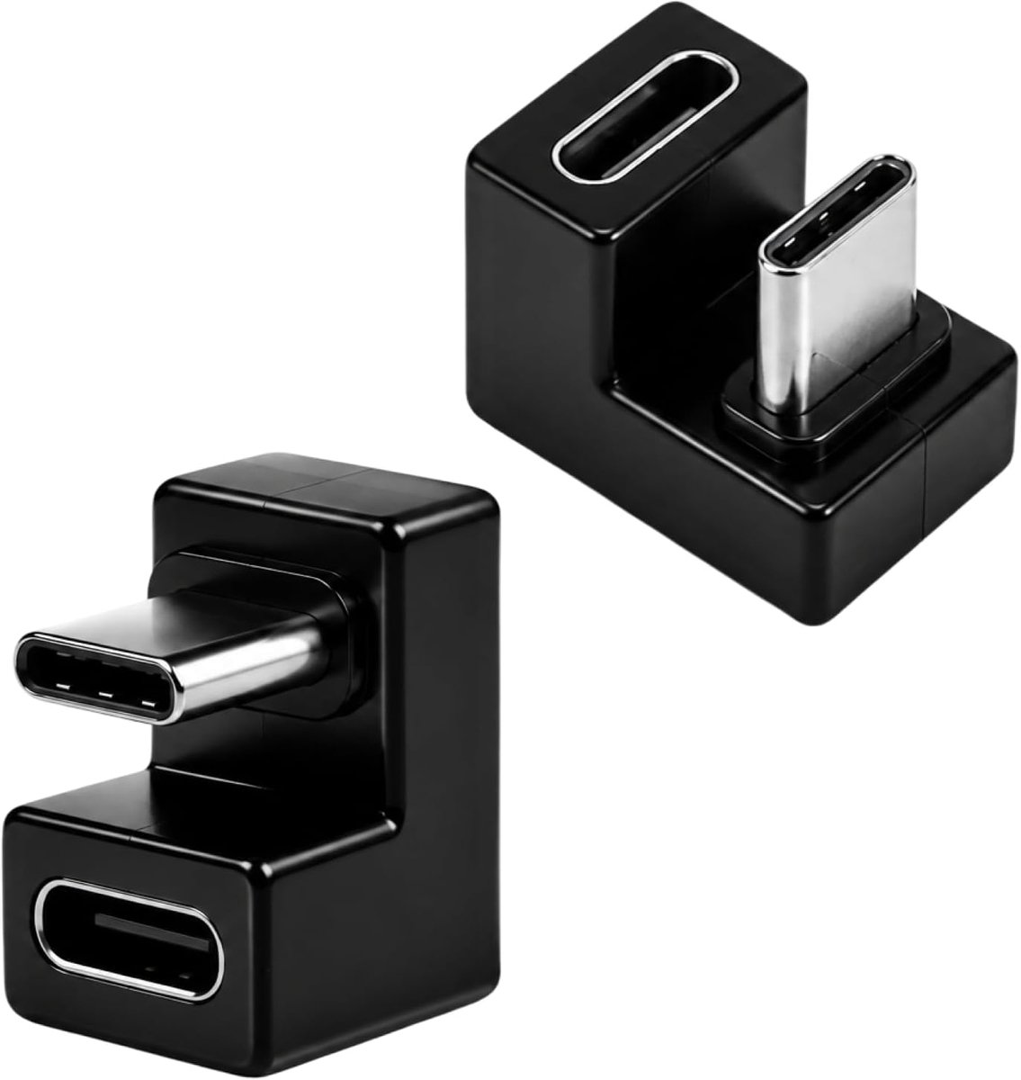 2 x USB-C 3.1 Male to Female Adapter – 180° U Size, 10 GBPS, USB-C to USB-C Adapter for Power 5A for Fast Charging - ShopVlot