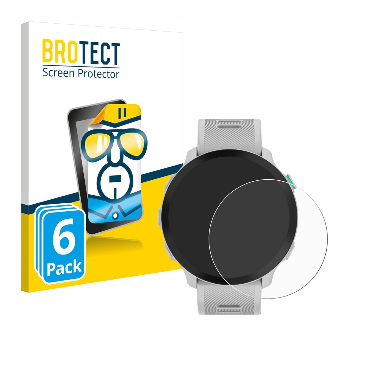 BROTECT - Screenprotector voor Garmin Forerunner 55 - Folie Beschermfolie transparant 6 Stuks