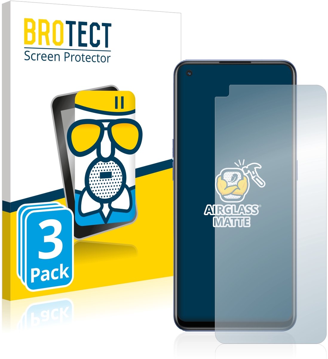 BROTECT - Screenprotector voor Oppo Find X5 Lite - Folie Beschermfolie Beschermglas matte 3 Stuks