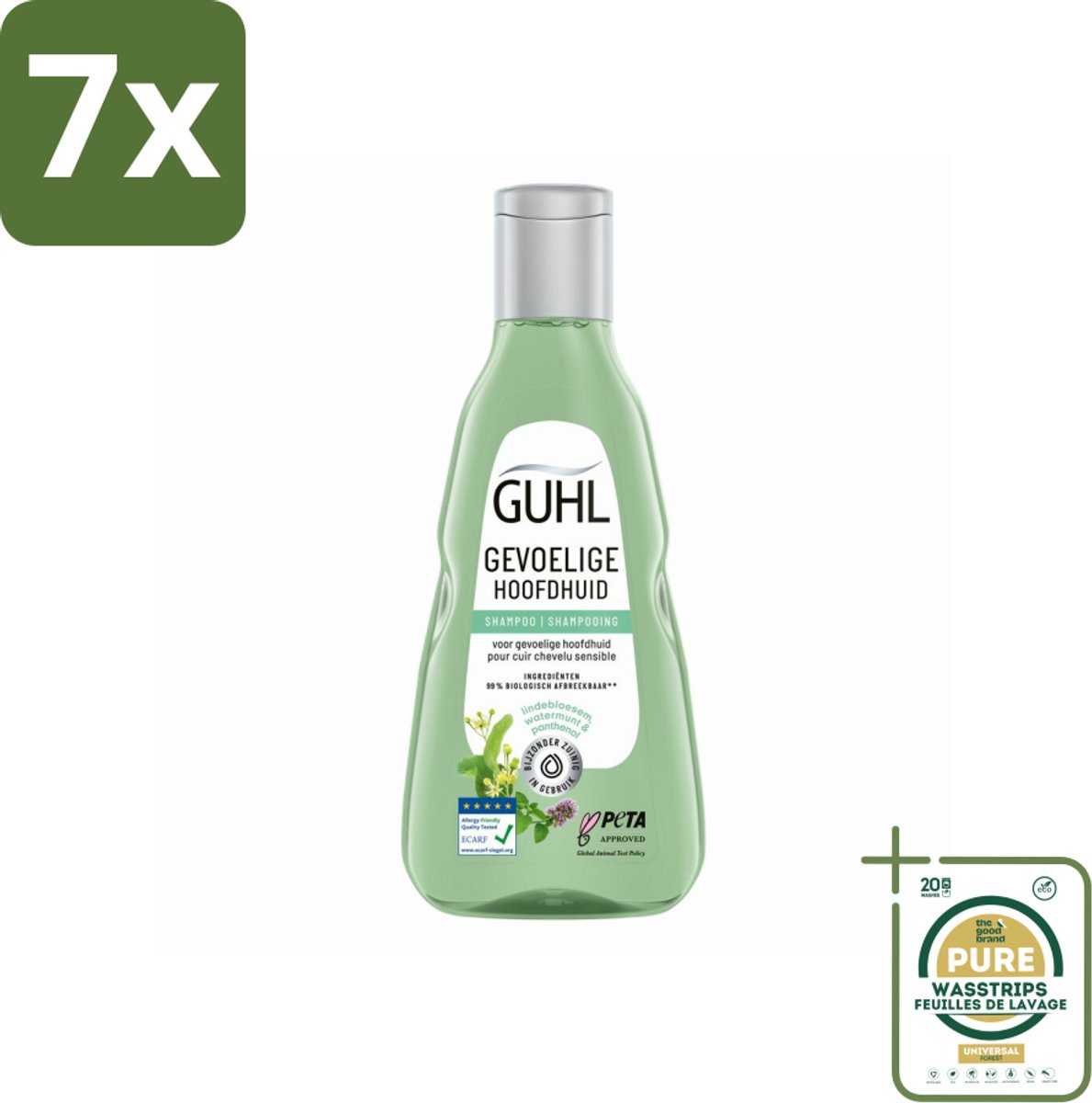 7 x Guhl - Shampoo - Gevoelige Hoofdhuid - 250 ml - Grootverpakking - Gevoelige Hoofdhuid Shampoo - Kalmerende Shampoo - Hoofdhuid Verzorging - Droge Hoofdhuid - Jeuk Op Hoofdhuid
