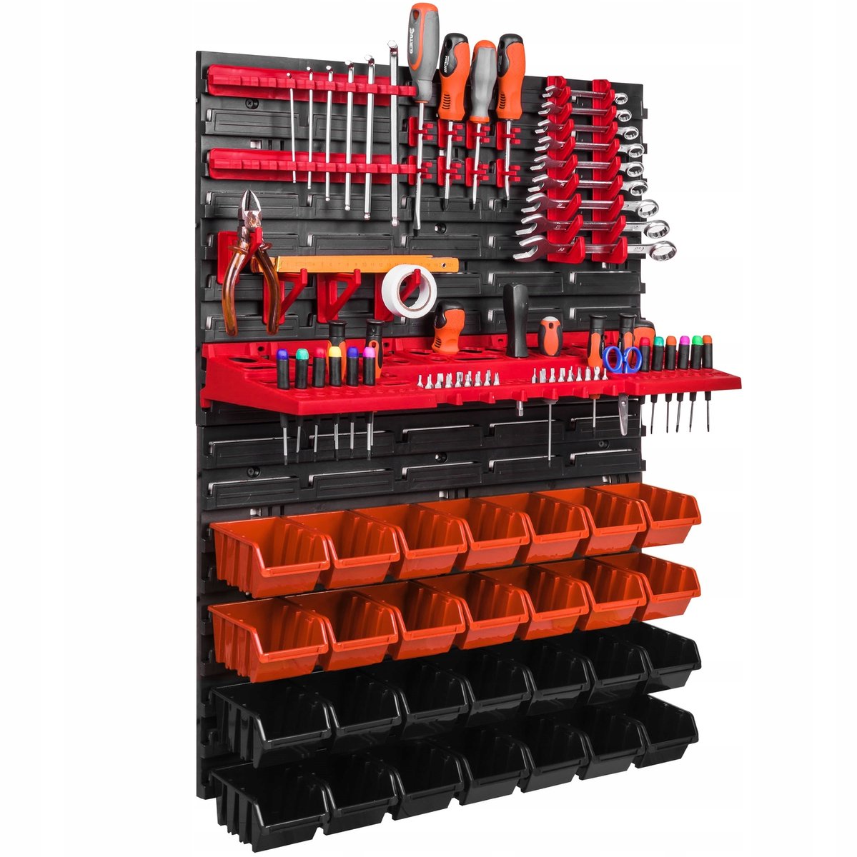Gereedschapsbord 58x78cm met 28 bakjes voor garage en werkplaats