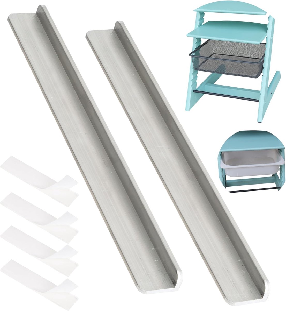 Hoge stoel adapter - aluminium - voor Stokke Tripp Trapp en IKEA Trofast - handige boxhouder - ShopVlot