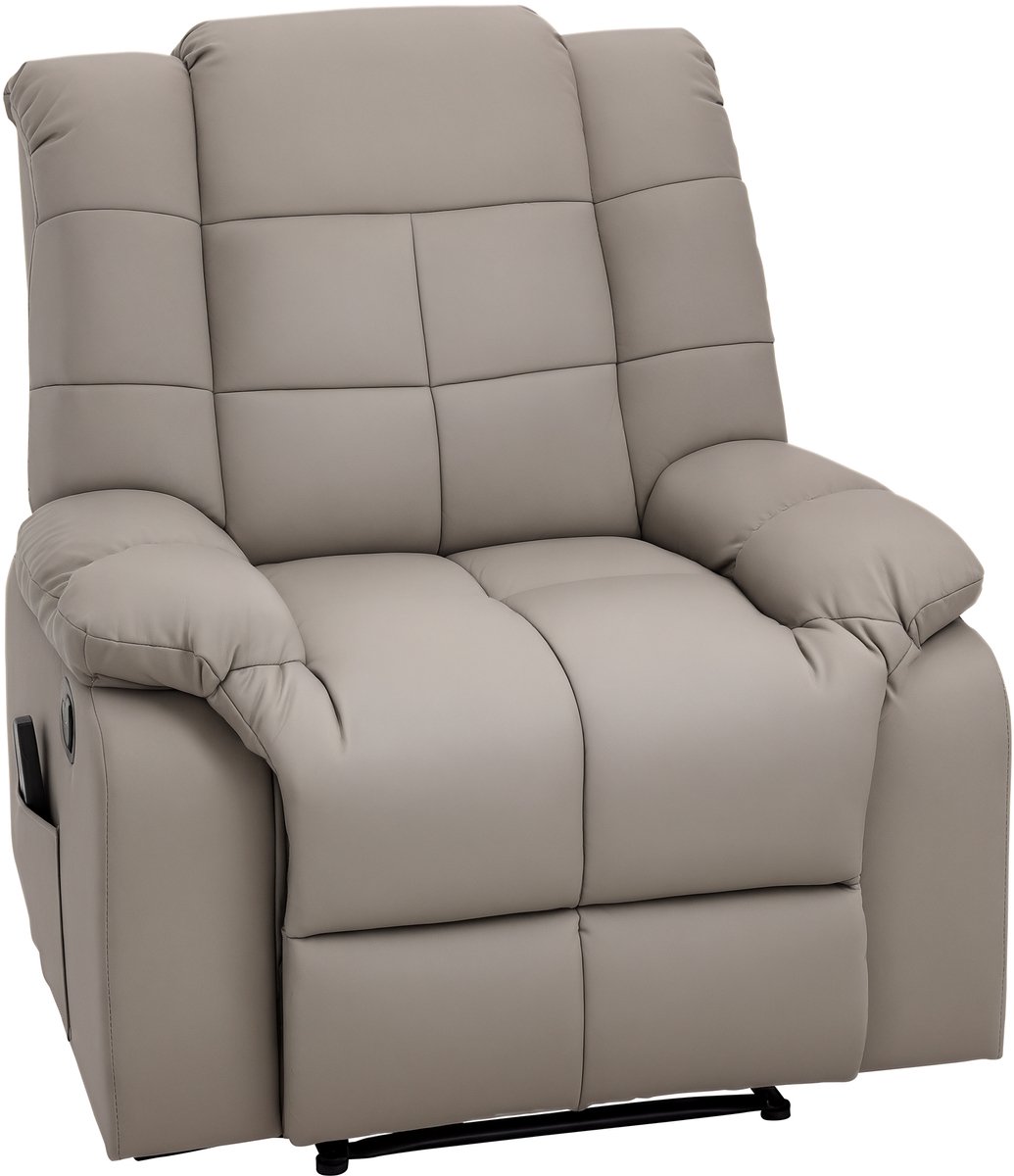 HOMCOM Massage Relaxbank - Kunstleer - 94x99x99cm - Grijs