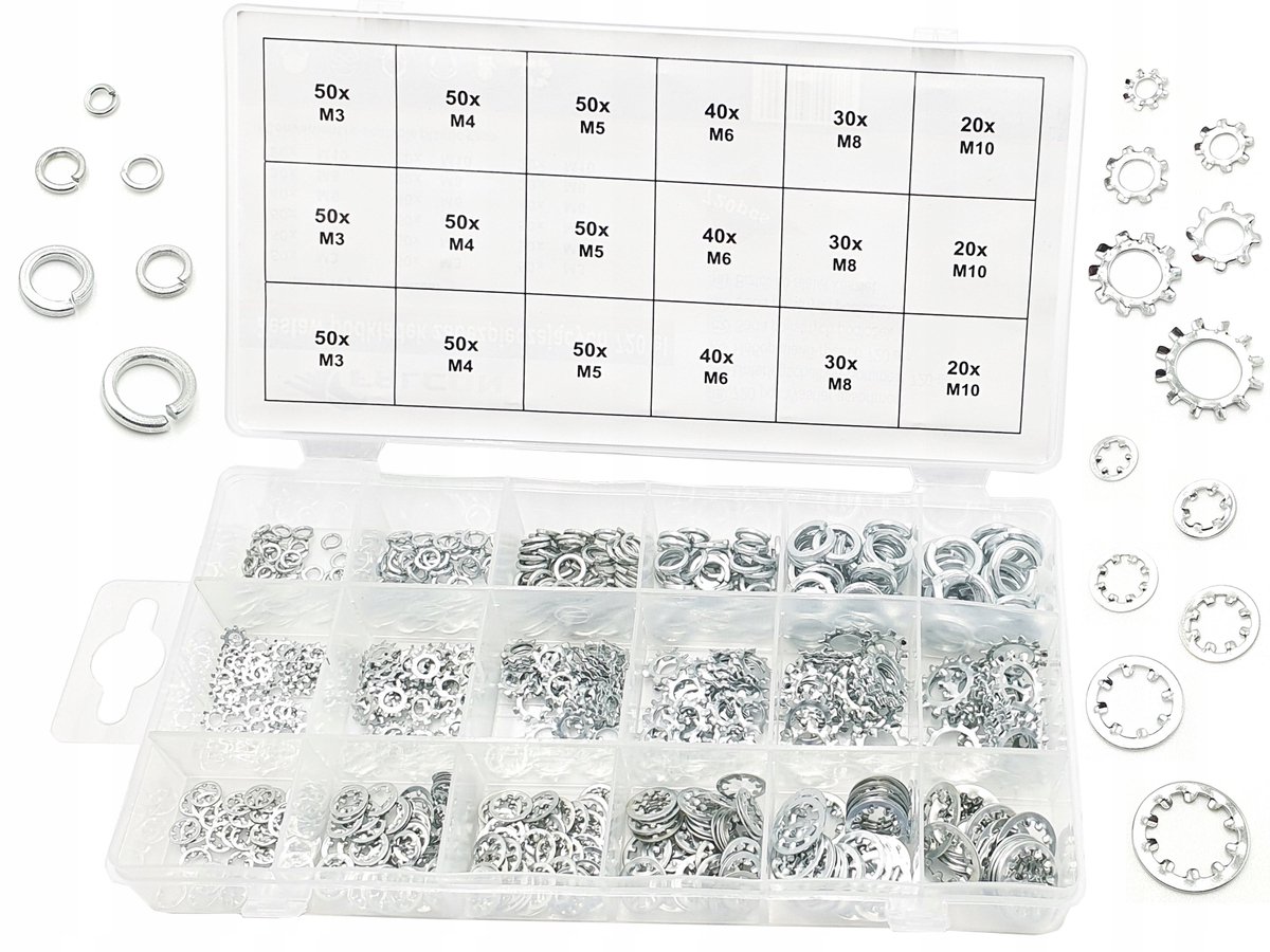 720x Borgring Set M3-M10 - Verzinkt Staal