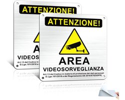 Goodvia Videobewakingsbord van aluminium, 15 x 15 cm, video surveillance camera-sign, schild voor camera's conform - ShopVlot