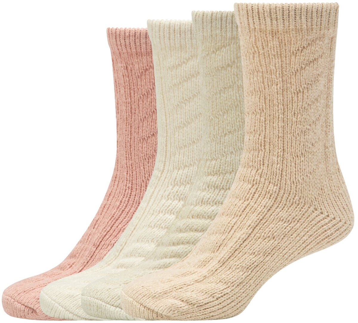 s.Oliver, Dames sokken, 4-pack kabelpatroon knus warm gerecycled polyester platte naden comfort vrijetijds sokken modieus comfortabel duurzaam Cable Knit Basic dagelijks gebruik styling