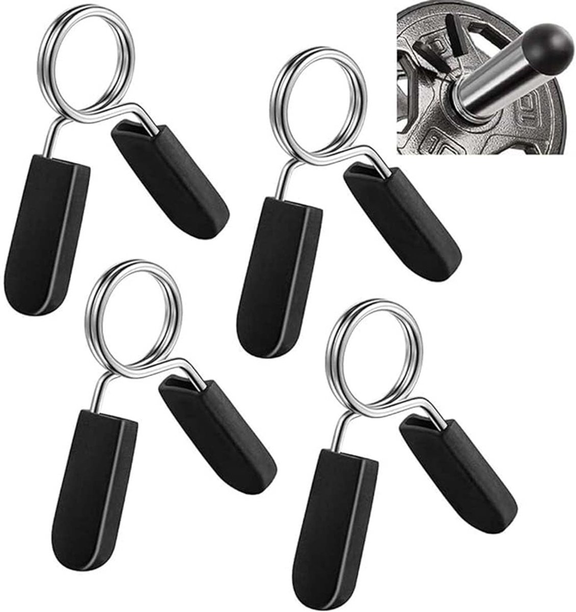 Set van 4 Hantelstang Beveiligingsclips 25 mm