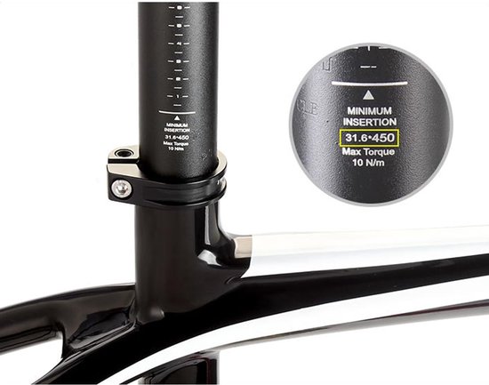 Fietszadelklem van aluminium, snelspanner voor zadelbuis 31.8mm — afbeelding 2