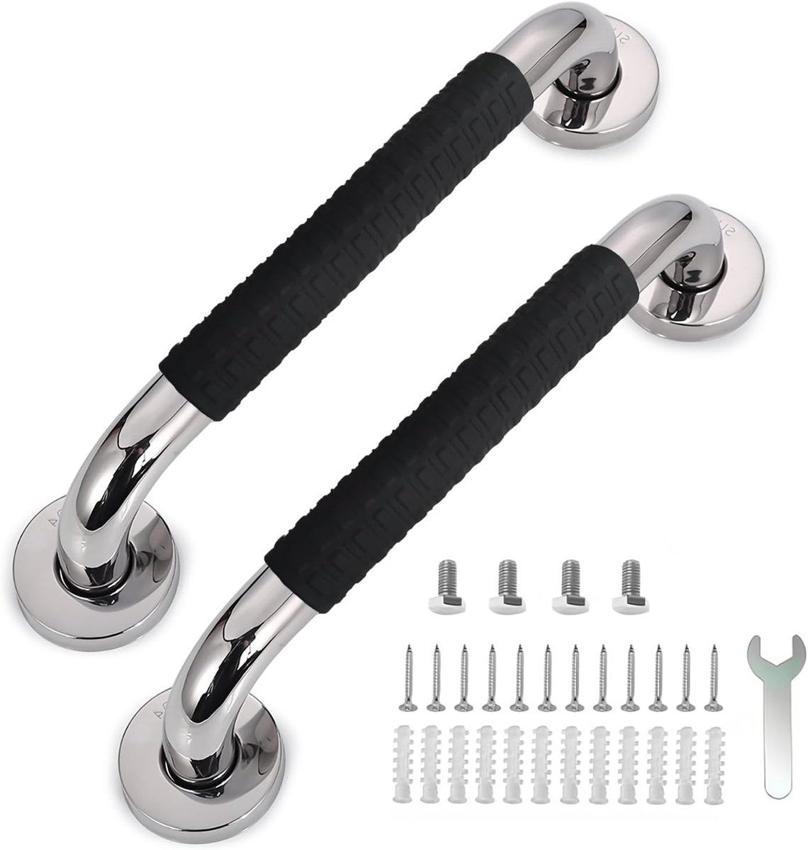 2 Pack Handles for Seniors, Shower and Steps (Black-30cm-Lattices-2Pack) - ShopVlot