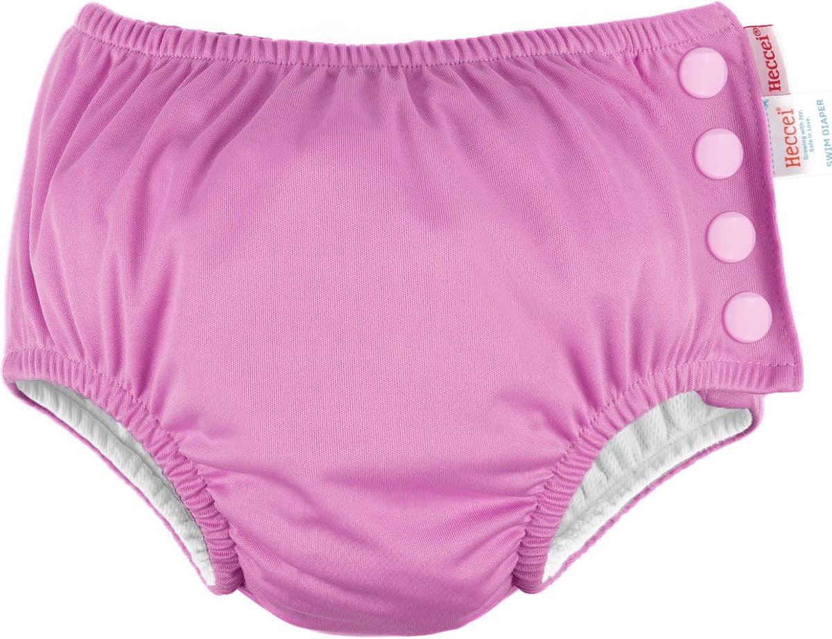 HECCEI Zwemluier voor baby's, herbruikbaar, huidvriendelijk, verstelbare band, voor jongens en meisjes (roze, 6-12 - ShopVlot