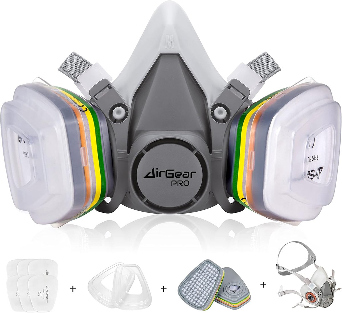 Adembeschermingsmasker M-500 - ABEK1-P2 - gasmasker met filter - beschermt tegen fijnstof - ShopVlot