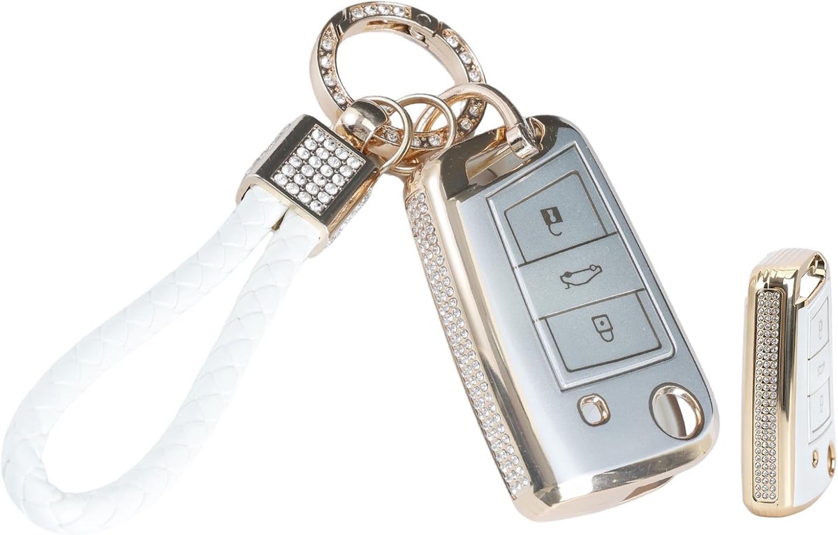 Car Key Case with Keychain for VW Volkswagen Passat B8 Golf 7 Tiguan T-Cross Polo CC Seat Leon Skoda Kodiaq Key Cover - ShopVlot