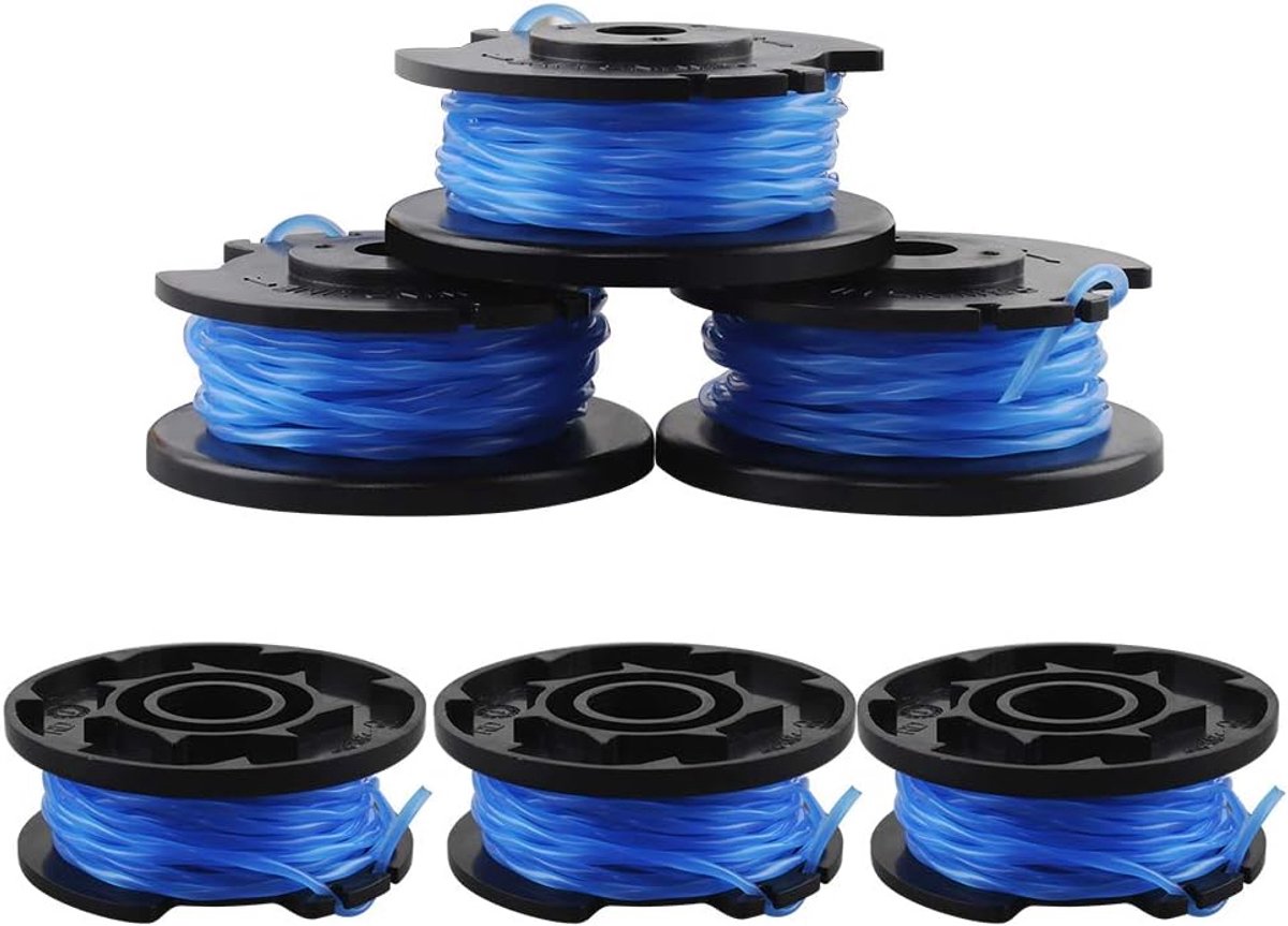 6Pcs Replacement Wire Spool for Ryobi Grass Trimmer with Trimmer Cover Heqishun Spool Compatible with Ryobi One + - ShopVlot