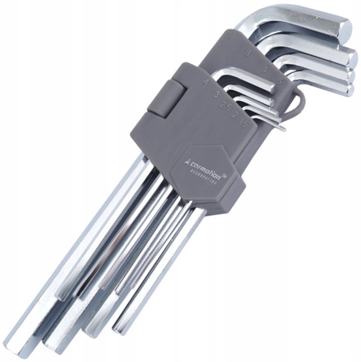 9-delige Inbussleutelset 1.5-10mm, 180mm - Chroom-Vanadium Staal