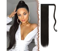 FESHFEN Straight Long Wrap Around Ponytail Extensions 70cm Synthetic Hair piece clip in ponytail hair extensions - ShopVlot